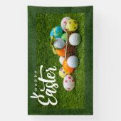 ゴルファーのためのボールと卵を持つゴルフイースター 横断幕 (縦)