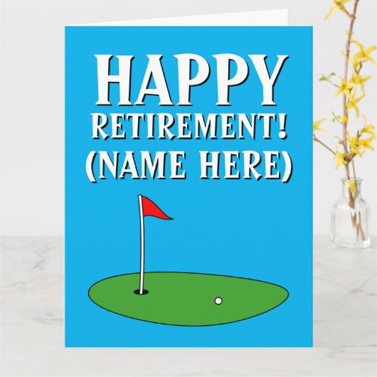 ゴルファーのための大きな幸せな退職ゴルフのグリーティングカード カード (黄色い花)