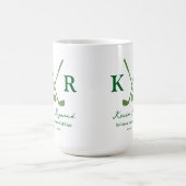 ゴルファーのための緑の交差したクラブエレガントマグ コーヒーマグカップ (中央)