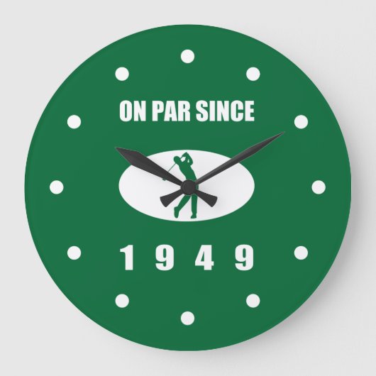 ゴルファーのための1949年の第70誕生日 ラージ壁時計 (正面)