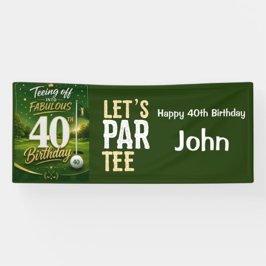 ゴルファーのための40歳の誕生日パーティー 横断幕 (横)