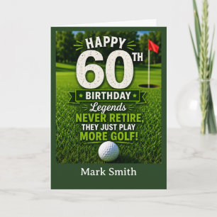 ゴルファーのための60歳の誕生日カード - グリーン上でお祝い カード