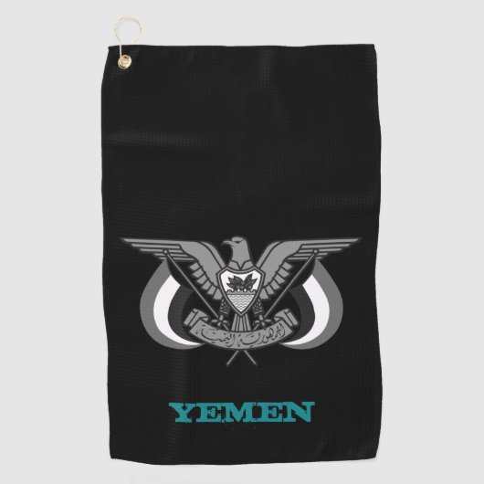 ゴルファーのイエメンとイエメンの武器のコート/旗 ゴルフタオル (正面)