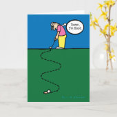 ゴルファーのイラストレーションを含む父の日カード カード (黄色い花)