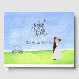 ゴルファーのウェディングパーティーのためのゴルフゲストブック ゲストブック