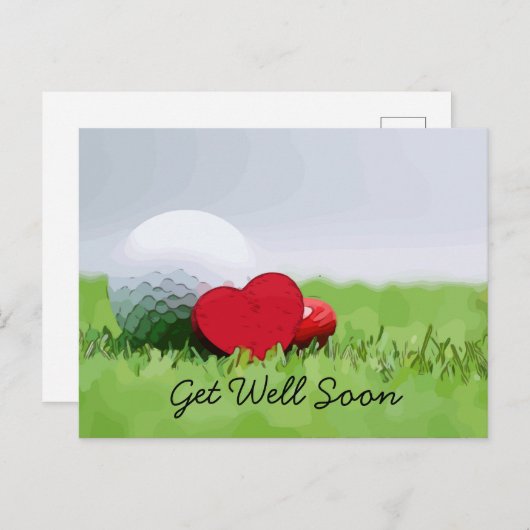 ゴルファーのカードに近い所で回復する ポストカード (正面/裏面)