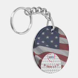 ゴルファーのギフトイニシャル キーホルダー