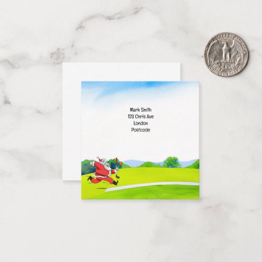 ゴルファーのクリスマスのためのゴルフサンタクロース ノートカード (正面/裏面インサイチュ)