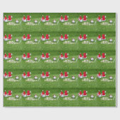 ゴルファーのクリスマスのためのゴルフボールとサンタハット ラッピングペーパー (フラット)