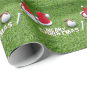 ゴルファーのクリスマスのためのゴルフボールとサンタハット ラッピングペーパー (ロールコーナー)