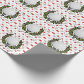 ゴルファーのクリスマスのための水玉模様上のゴルフボール ラッピングペーパー (角)