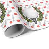 ゴルファーのクリスマスのための水玉模様上のゴルフボール ラッピングペーパー (ロールコーナー)