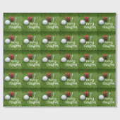 ゴルファーのクリスマスのための緑のギフト付きゴルフボール ラッピングペーパー (フラット)