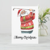 ゴルファーのクリスマスをテーマにしたゴルフの醜いセーター シーズンカード (スタンド正面)