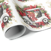 ゴルファーのクリスマスリース付きゴルフカート ラッピングペーパー (ロールコーナー)