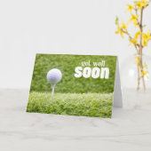 ゴルファーのグリーンにゴルフボールを付けて早く元気になる カード (黄色い花)