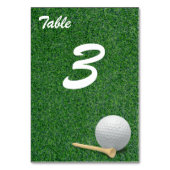 ゴルファーのグリーングラス上のゴルフボパーティー テーブルナンバー (裏面)