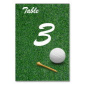ゴルファーのグリーングラス上のゴルフボパーティー テーブルナンバー (正面)