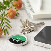 ゴルファーのグリーンブラックモノグラム キーホルダー (側面)