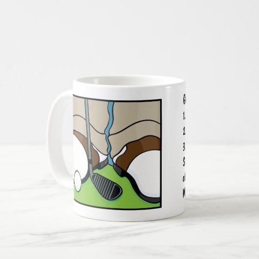 ゴルファーのグリーン上のクラシックホワイトコーヒーマグ コーヒーマグカップ (正面左)