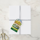 ゴルファーのコースにケーキとゴルフ40th誕生日 ギフトタグ (より糸付き)