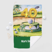 ゴルファーのコースにケーキとゴルフ40th誕生日 ゴルフタオル (インサイチュ)