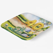 ゴルファーのコースにケーキとゴルフ40th誕生日 ペーパープレート (傾斜あり)