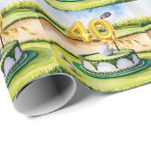 ゴルファーのコースにケーキとゴルフ40th誕生日 ラッピングペーパー (ロールコーナー)