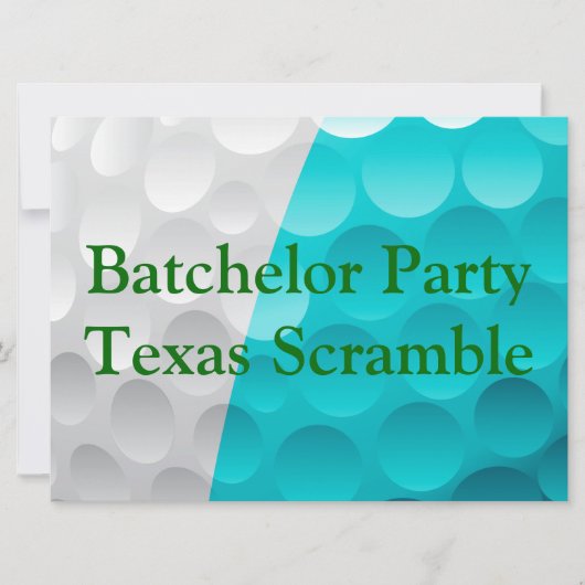 ゴルファーのゴルフのグリーンバチュラーパーティ。 招待状 (正面)