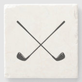 ゴルファーのゴルフクレストパターン ストーンコースター (正面)