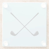 ゴルファーのゴルフクレスト青模様ガラスのコースター ガラスコースター (裏面)