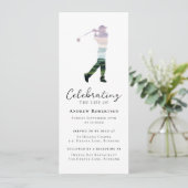 ゴルファーのゴルフコース葬儀デジタルイベント 招待状 (スタンド正面)