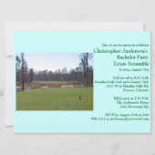 ゴルファーのゴルフバチュラーパーティ。 招待状 (裏面)