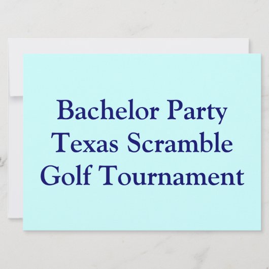 ゴルファーのゴルフバチュラーパーティ。 招待状 (正面)