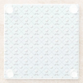 ゴルファーのゴルフパタン青パタン ガラスコースター (裏面)