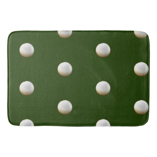ゴルファーのゴルフボールはグリーンに丸ごと バスマット (正面)