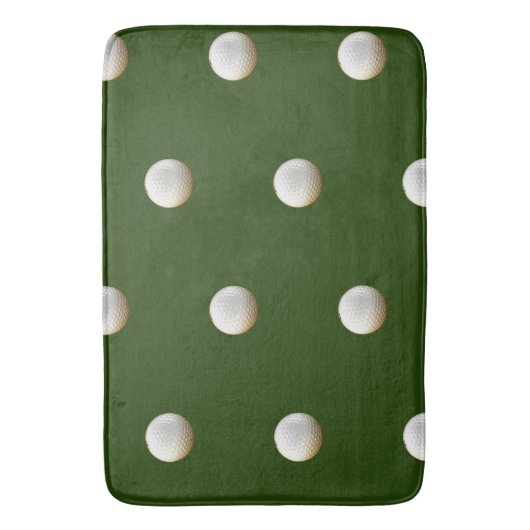 ゴルファーのゴルフボールはグリーンに丸ごと バスマット (正面縦)