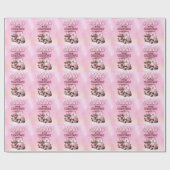 ゴルファーのゴルフメリークリスマスピンクテーマ ラッピングペーパー (フラット)