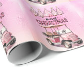 ゴルファーのゴルフメリークリスマスピンクテーマ ラッピングペーパー (ロールコーナー)