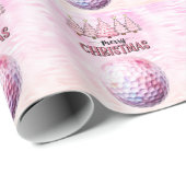 ゴルファーのゴルフメリークリスマスピンクテーマ ラッピングペーパー (ロールコーナー)