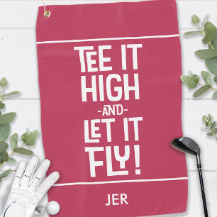 ゴルファーのゴルフユーモアおもしろいスポーツカスタムマゼンタレッド ゴルフタオル