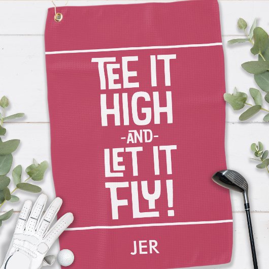 ゴルファーのゴルフユーモアおもしろいスポーツカスタムマゼンタレッド ゴルフタオル