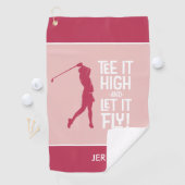 ゴルファーのゴルフユーモアおもしろいスポーツモダンマゼンタレッド ゴルフタオル (インサイチュ)