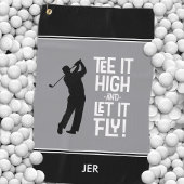 ゴルファーのゴルフユーモアおもしろいスポーツモノグラムブラックグレー ゴルフタオル