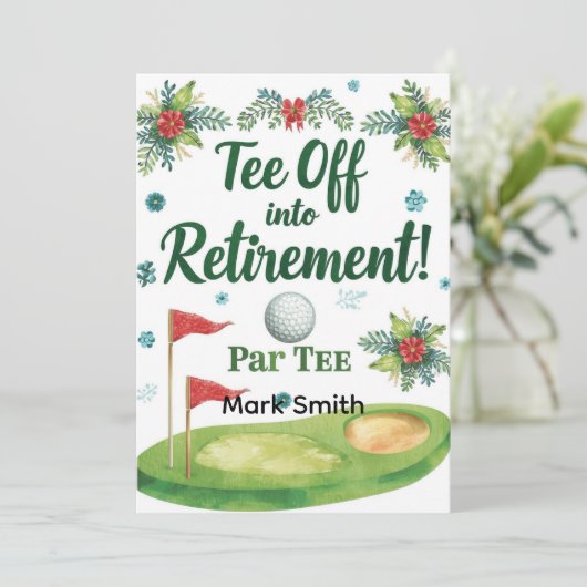 ゴルファーのゴルフリタイアオフパーティー 招待状 (スタンド正面)