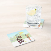 ゴルファーのゴルフ女性パーティーパーティー スクエアペーパーコースター (インサイチュ)