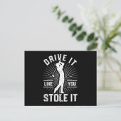 ゴルファーのゴルフ愛好家があなたのように運転 ポストカード (スタンド正面)