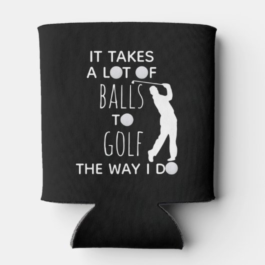 ゴルファーのゴルフ道にはたくさんのボールが必要だ 缶クーラー (裏面)