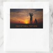 ゴルファーのサンセットカスタムのシール 長方形シール (バッグ)