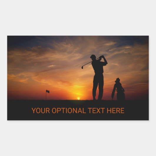 ゴルファーのサンセットカスタムのシール 長方形シール (正面)